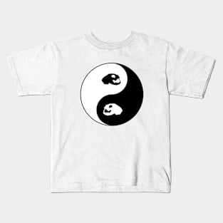 Yin Yang Cat Skull Kids T-Shirt